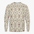 CARRY THE STANDARD crewneck sweatshirt in ivory, SANCTUS NOVA size guide