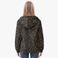Christian monogram hoodie for women — JOSHUA 1:9 set in gold small caps on the Standard pattern (view 4)