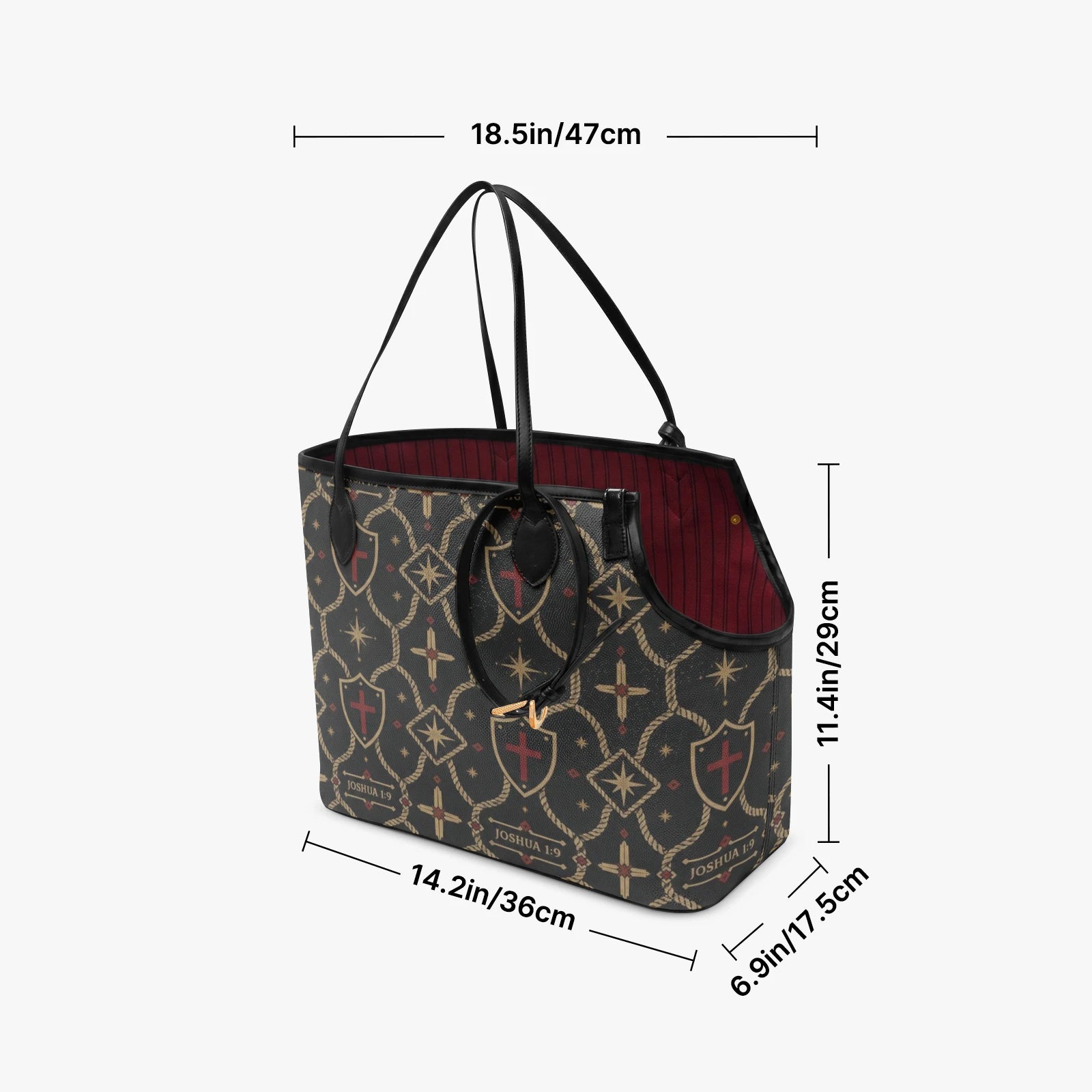 CARRY THE STANDARD pet tote — four-point compass stars in gold on charcoal, view 7
