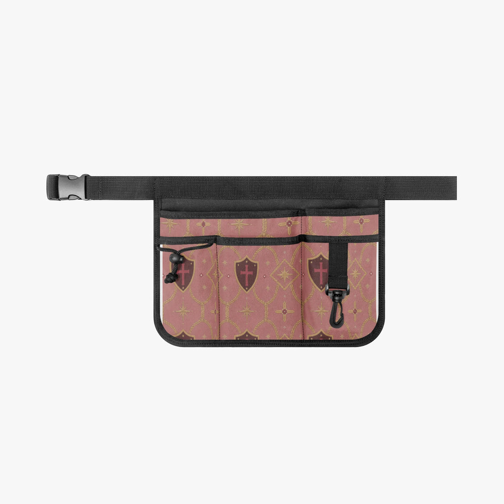 CARRY THE STANDARD utility waist pouch in rose — SANCTUS NOVA house monogram
