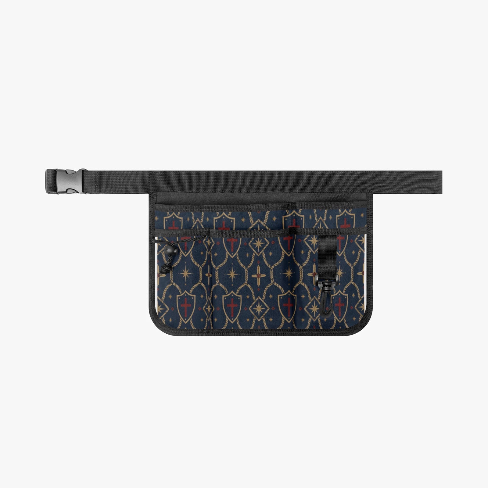 CARRY THE STANDARD utility waist pouch in royal navy — SANCTUS NOVA house monogram